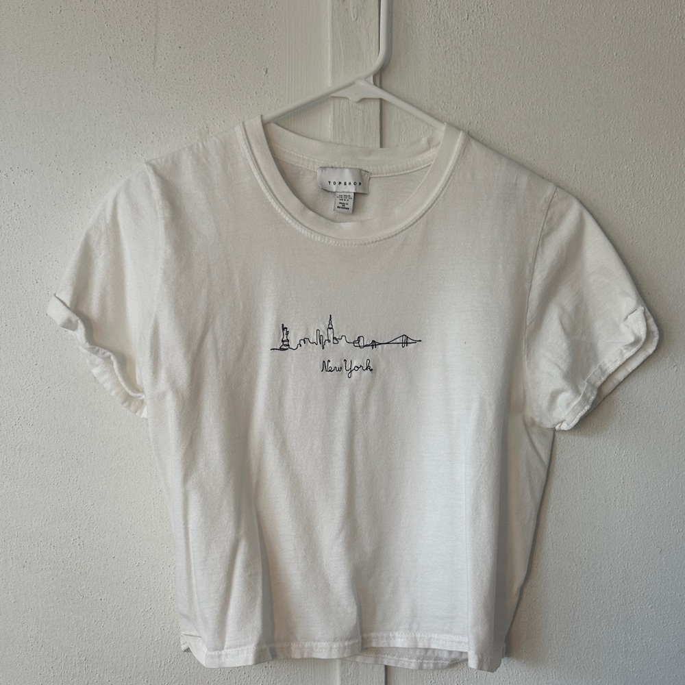 Topshop White New York Skyline Tee